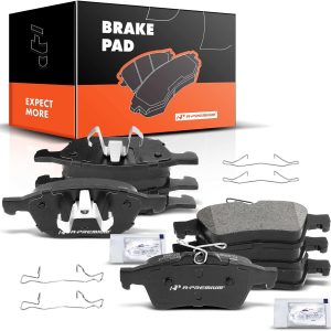 A-Premium Front & Rear Ceramic Disc Brake Pads Set Compatible with Select Ford, Mazda and Volvo Models - Escape 2013-2016, Focus 2012-2018, 3 05-13, 3 Sport, 5, C30, C70, S40, V50, Transit Connect